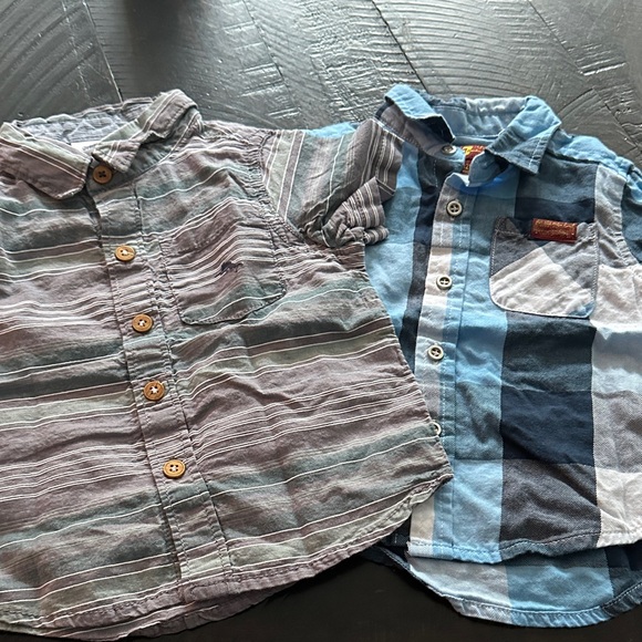 7 For All Mankind and Tommy Bahama set of 2 Button-Down Shirts - 12M - Picture 1 of 10